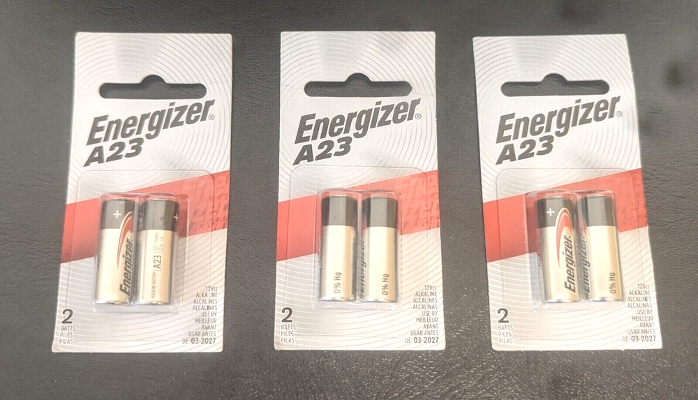 3 Packs of Energizer A23 23A 21/23 MN21 12v Batteries - Brand New