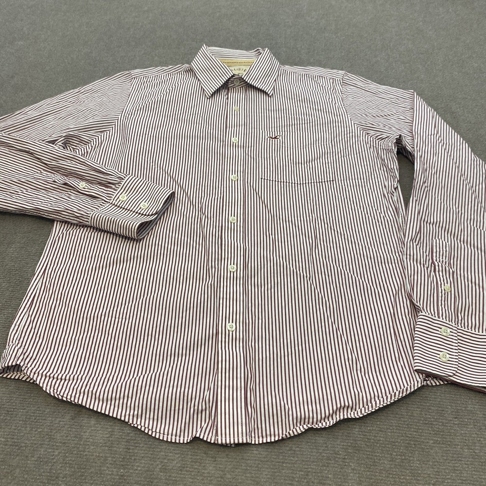 Hollister Button Shirt Mens Extra Large Striped Long Sleeve Casual Logo Button