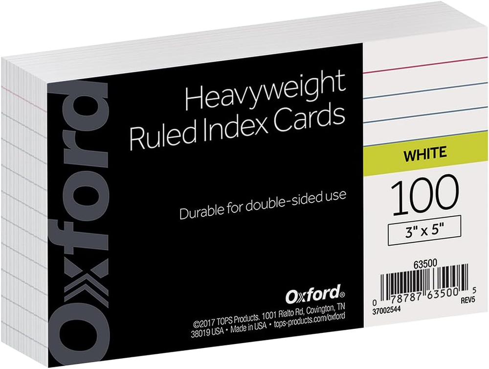 Heavyweight Ruled Index Cards, 3