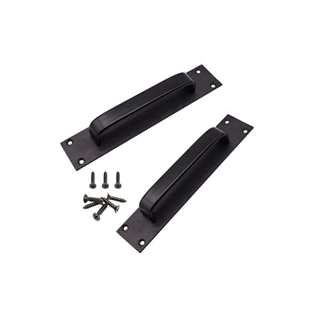 Black 7.9 200Mm Sliding Barn Door Handle with Flush Pull Set for Kitchen Bathro