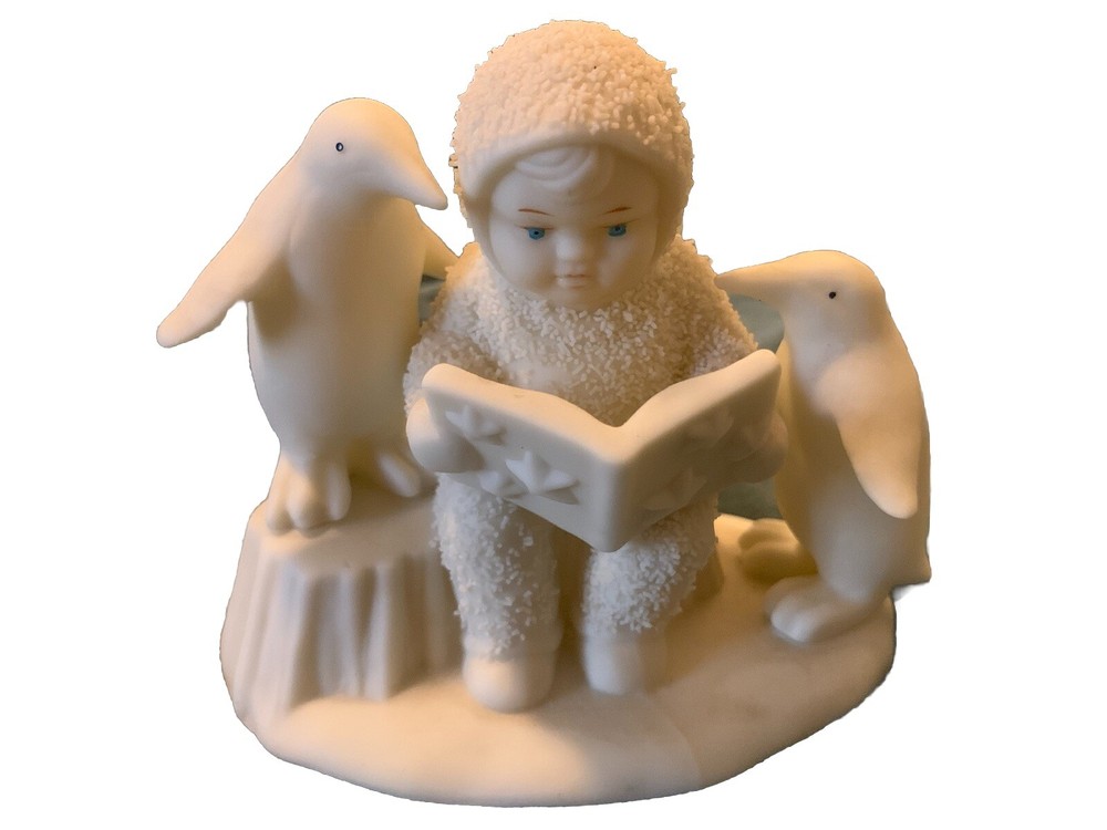 Snowbabies Winter Tales Read Me a Story Reading to Penguins Figurine Dept 56
