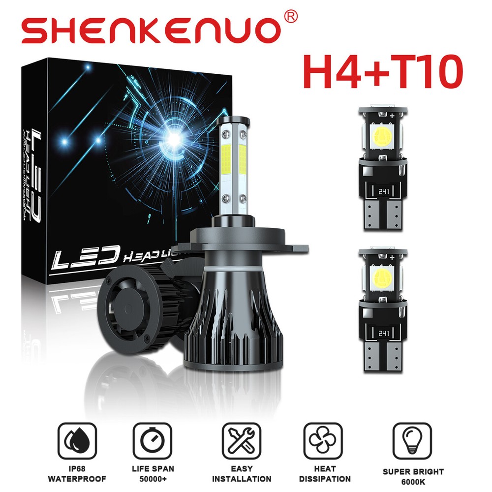 H4+TI0 LED High and Low beam super bright 6500K for Toyota HILUX1987-2023