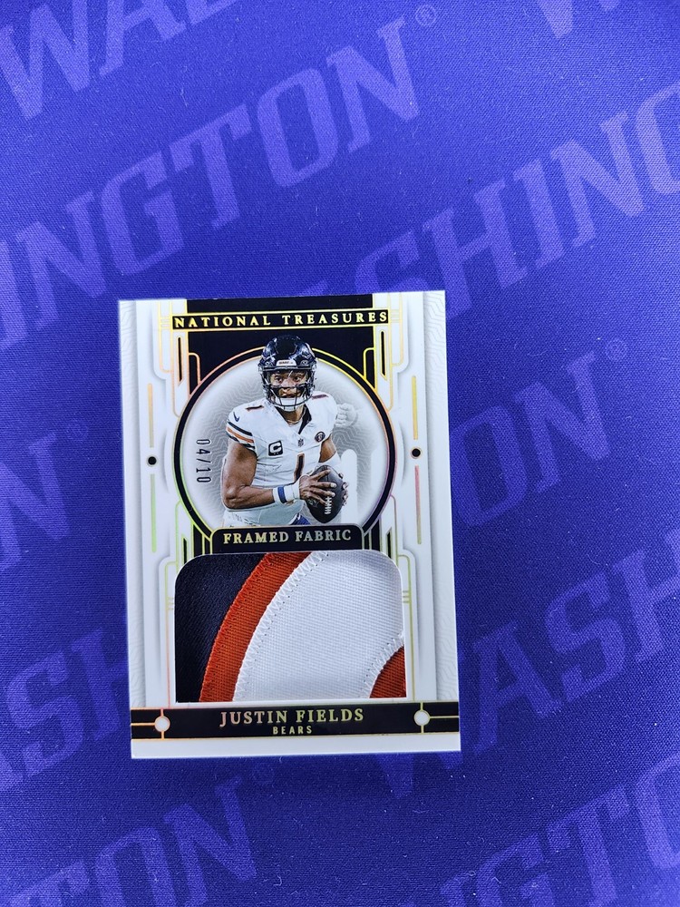 Justin Fields National Treasures Framed Frabric /10