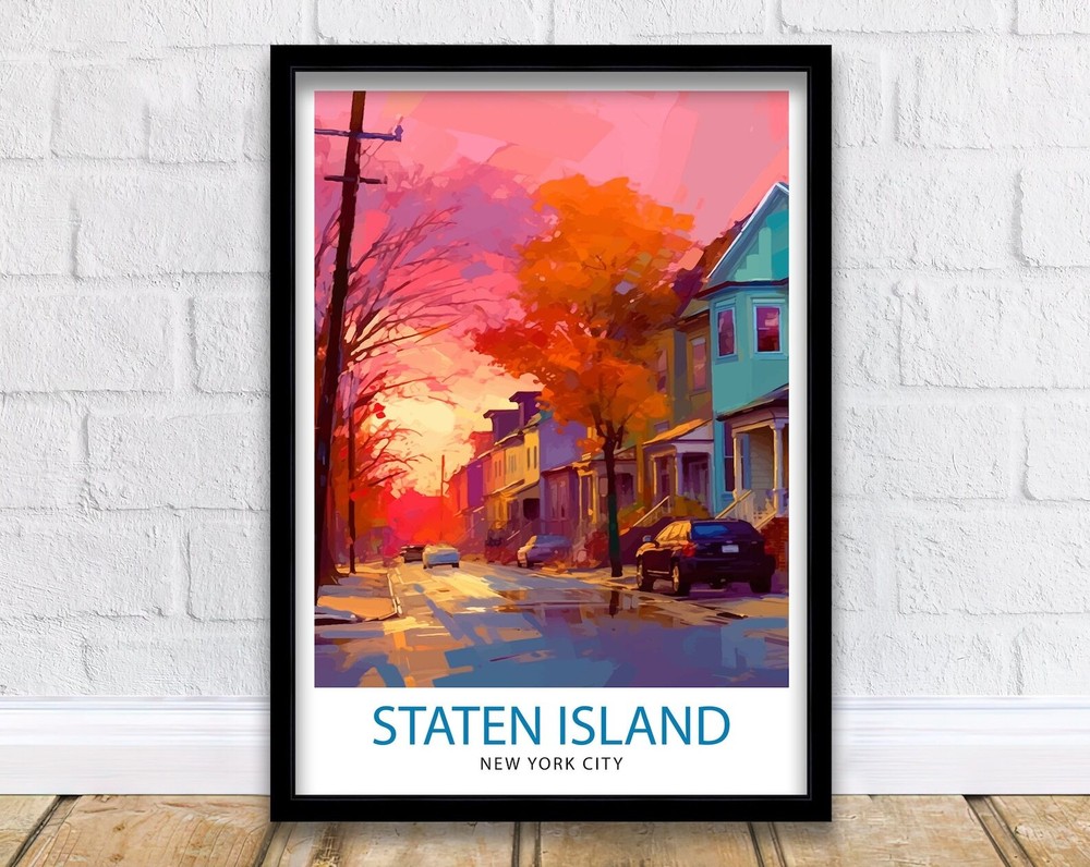 Staten Island New York Travel Print Staten Island Wall Decor Staten Island