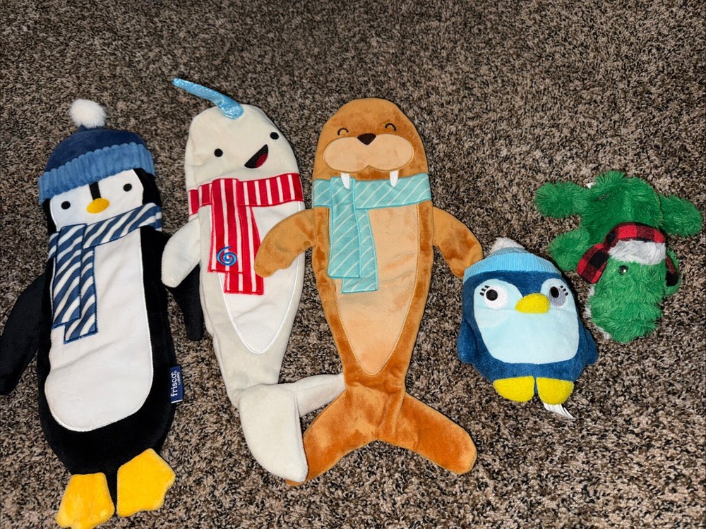 Winter Dog Toy Lot Of 5
