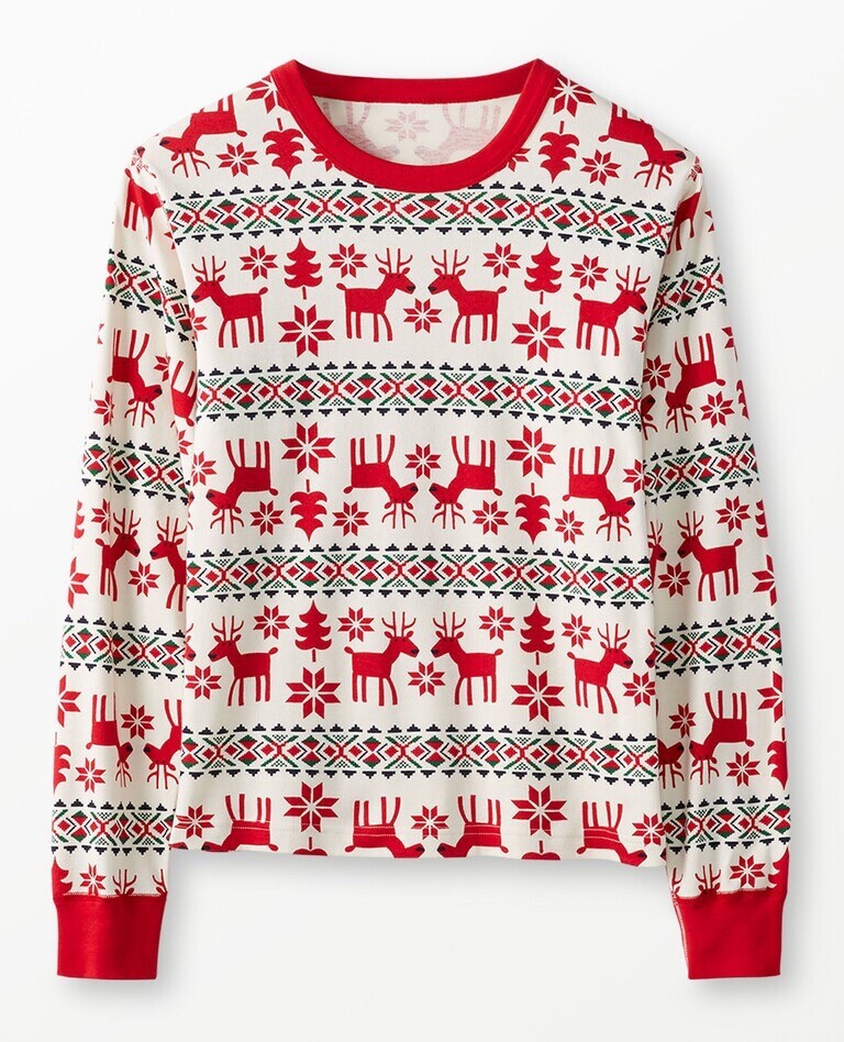 Hanna Andersson Mens Large Holiday Pajama Shirt Organic Cotton
