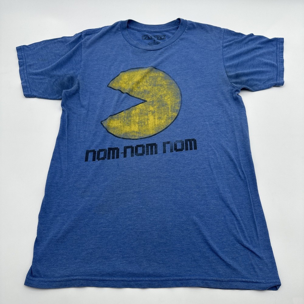 PAC-Man T-Shirt Men Small Blue Graphic Print Logo…#17932