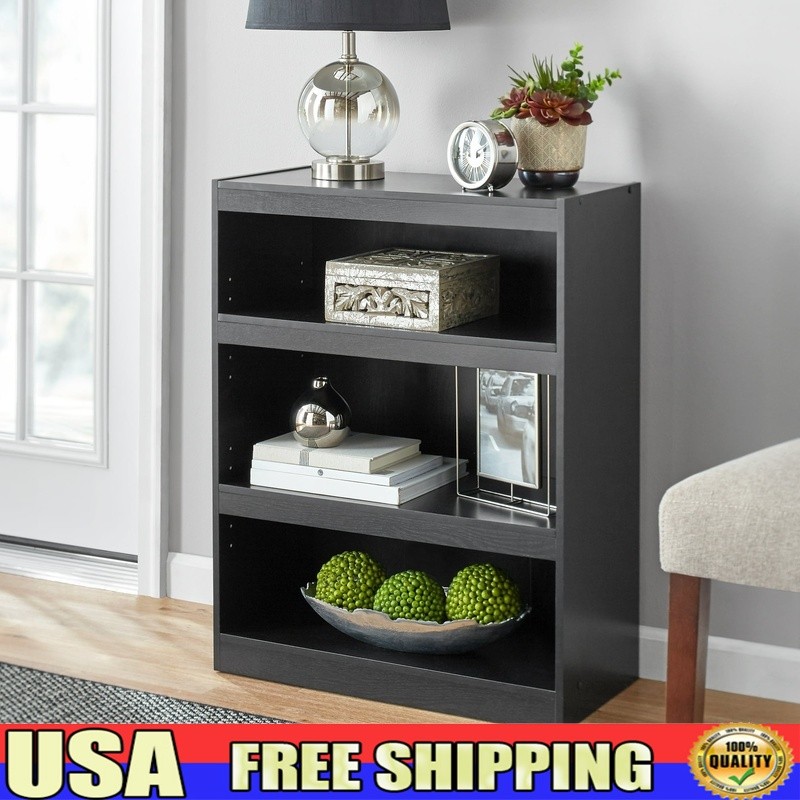 Framed 3-Shelf Bookcase Stylish Storage Adjustable Shelves Easy Assembly New