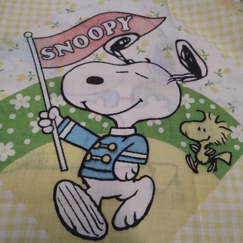 70s Vintage Peanuts Snoopy Fabric Curtain