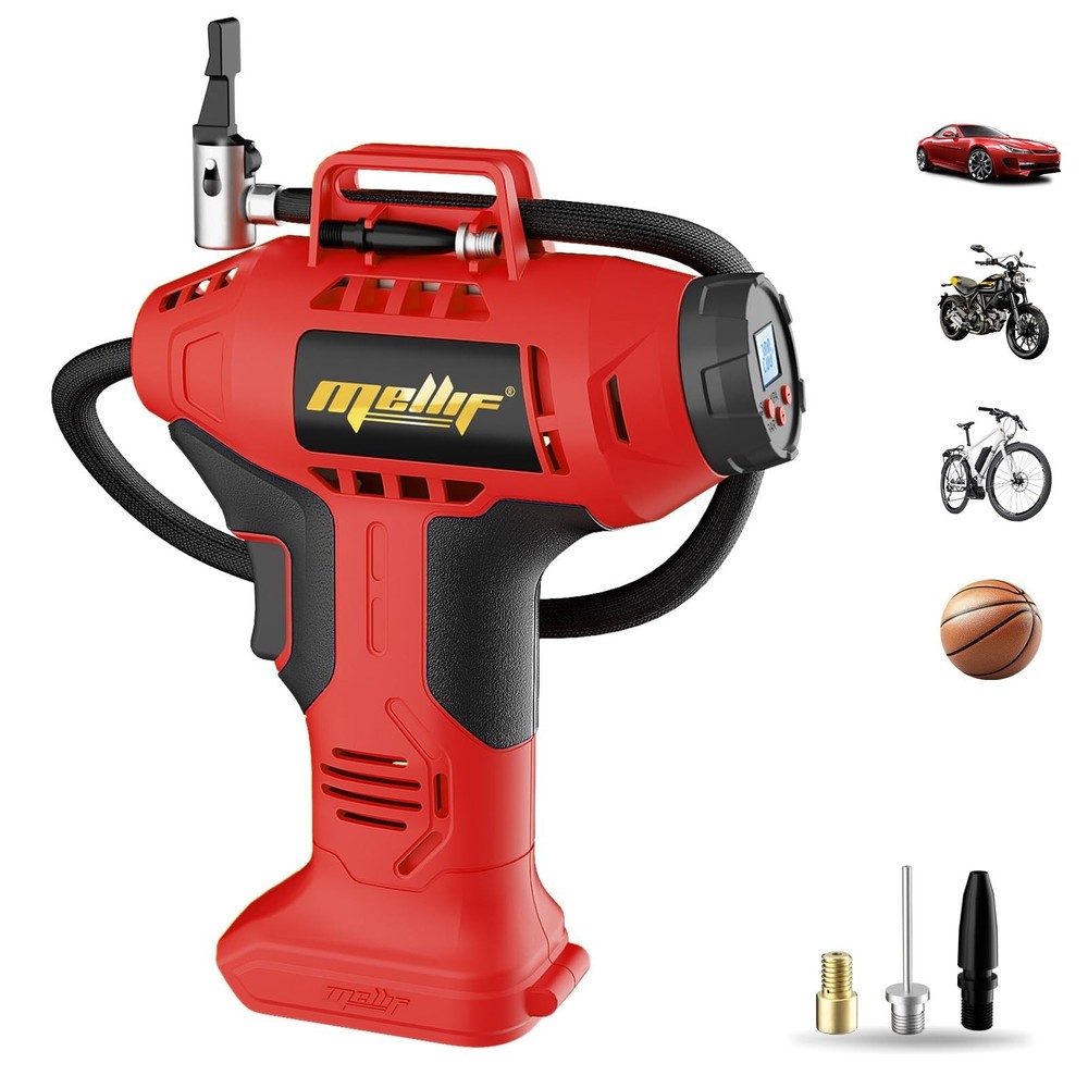 Cordless Tire Inflator Air Compressor Compatible with Milwaukee 18V Battery, ...