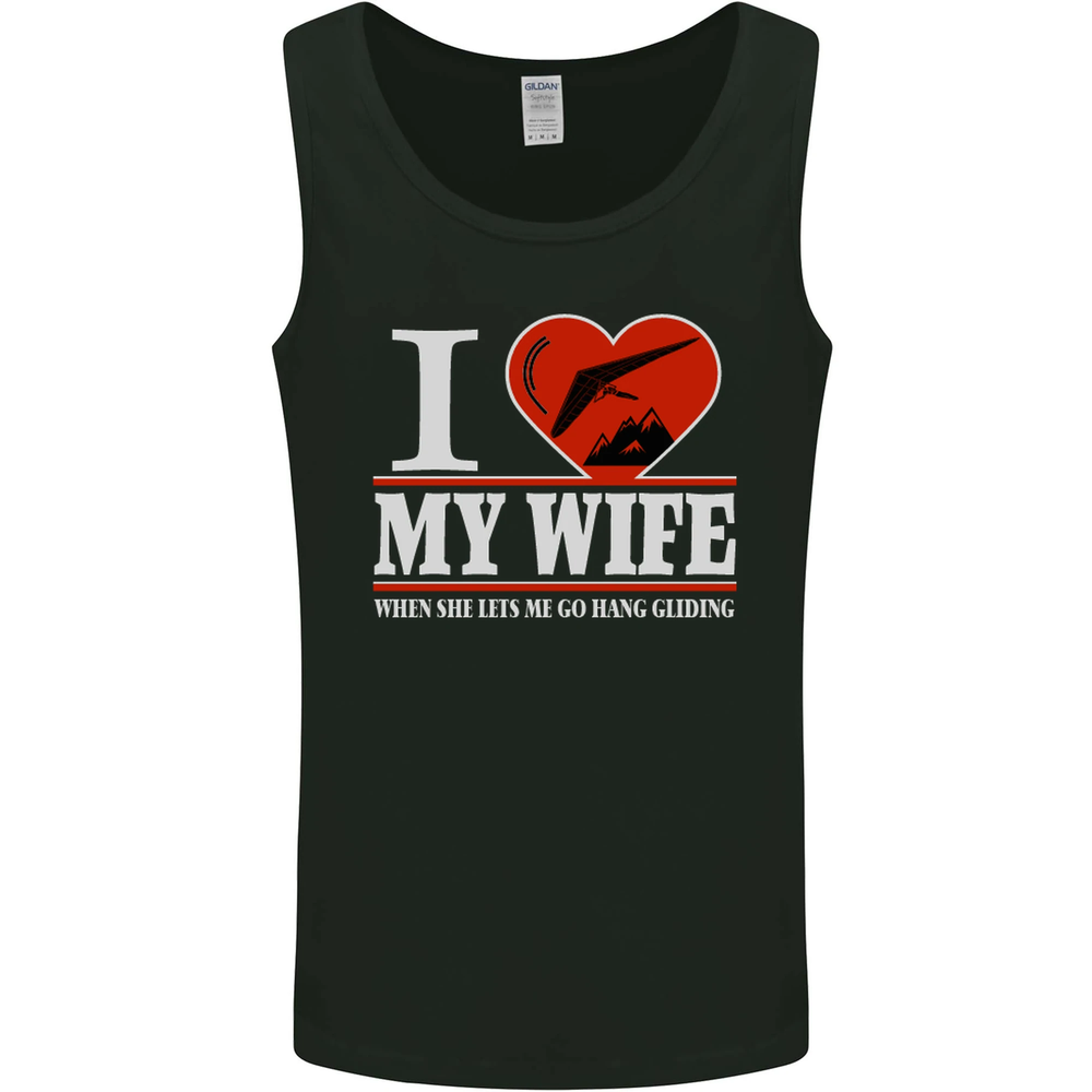 I Heart My Wife Hang Gliding Hang Glider Mens Vest Tank Top