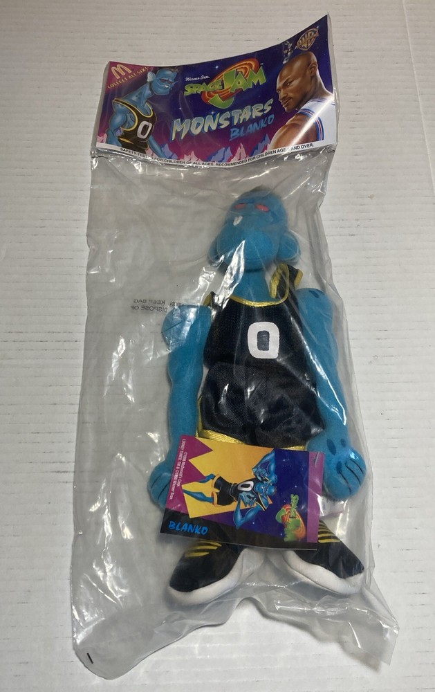 Vintage 1996 McDonald's Space Jam Toon Squad Monstars Blanko Plush Toy