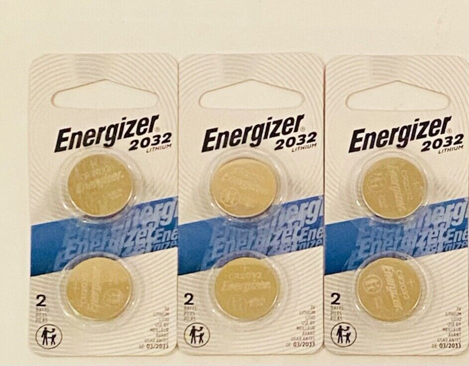 Energizer CR2032 3V Lithium Battery 6-Pack Expires 3/2033