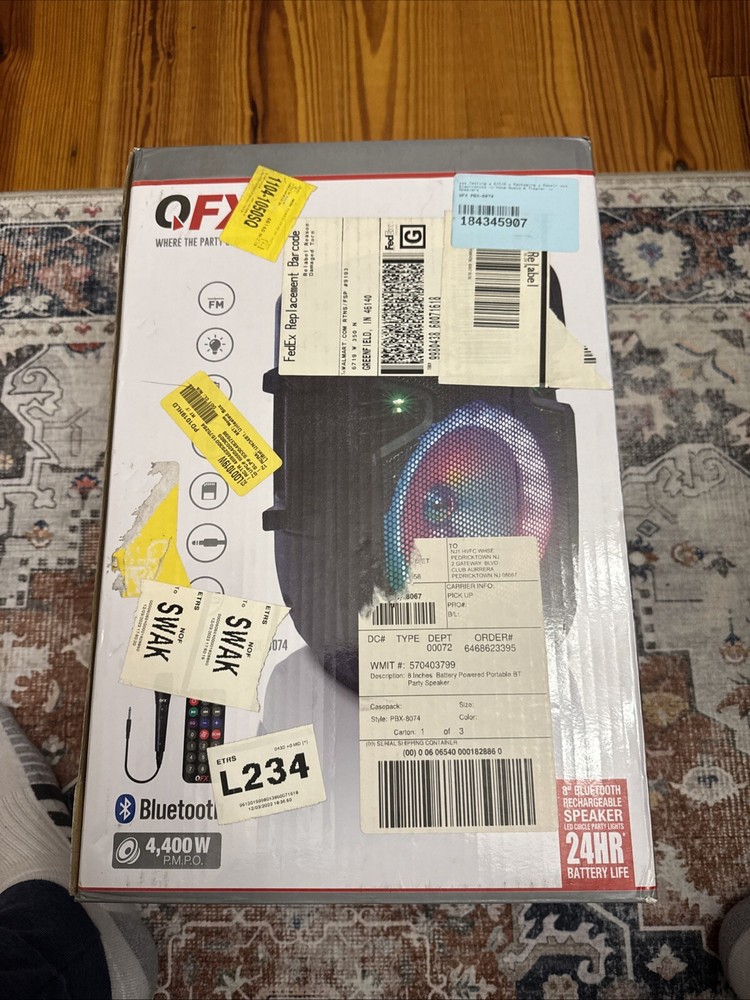 4500W Portable Bluetooth PA Speaker Subwoofer Heavy Bass Sound System Mic Remote