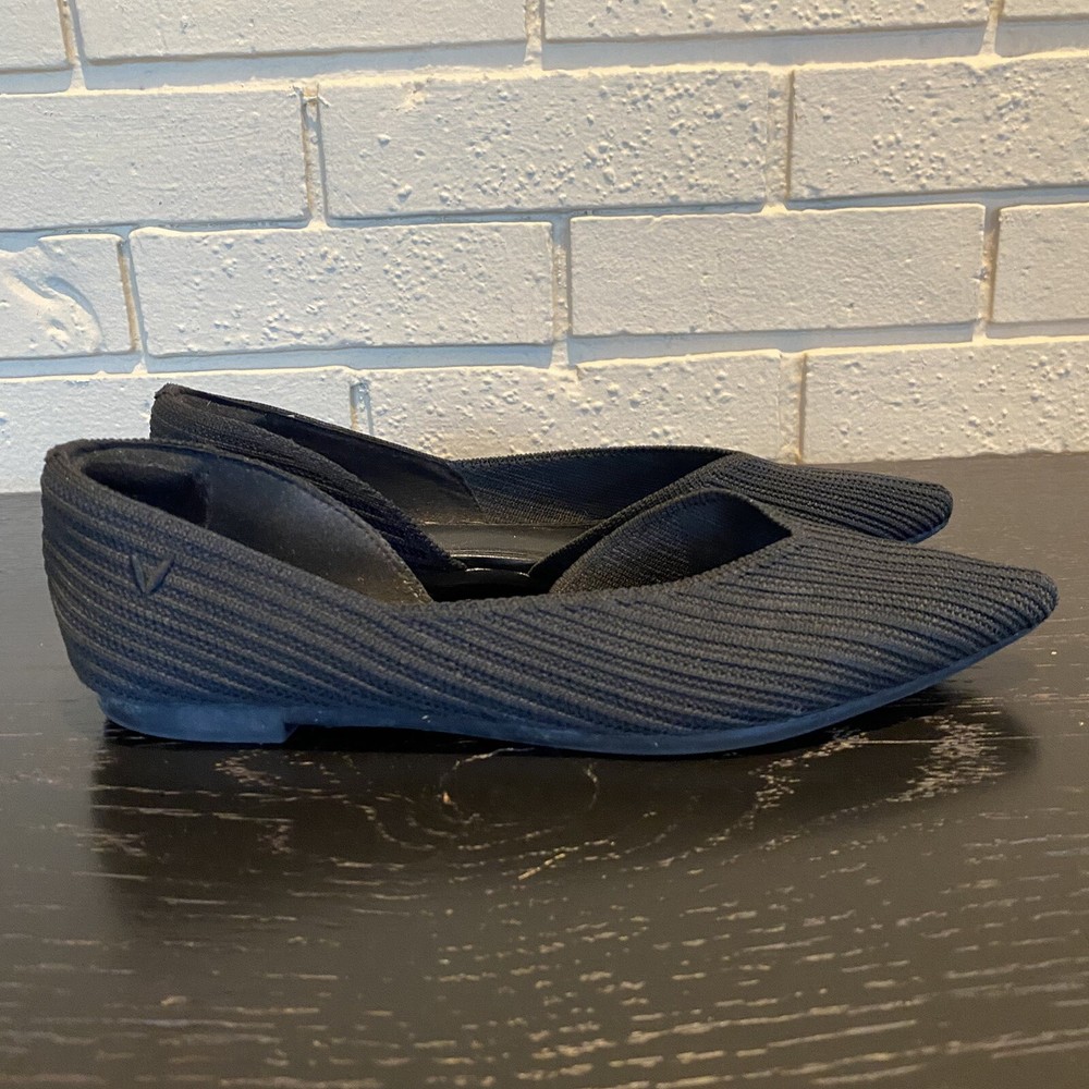 VIVAIA | Black Melia Half d'Orsay Ballet Flats Shoes Comfort sz 38