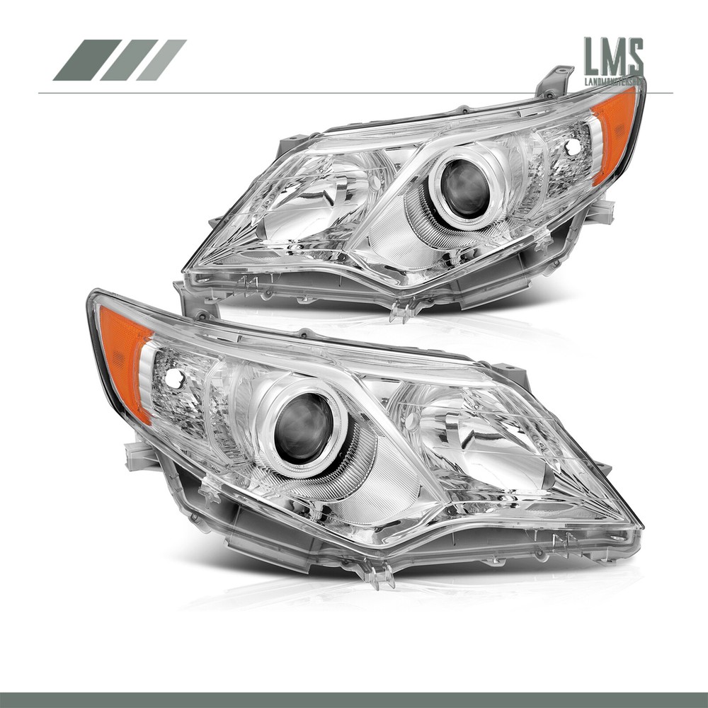 2pcs Chrome Headlight Assembly for 2012-2014 Toyota Camry L+R  