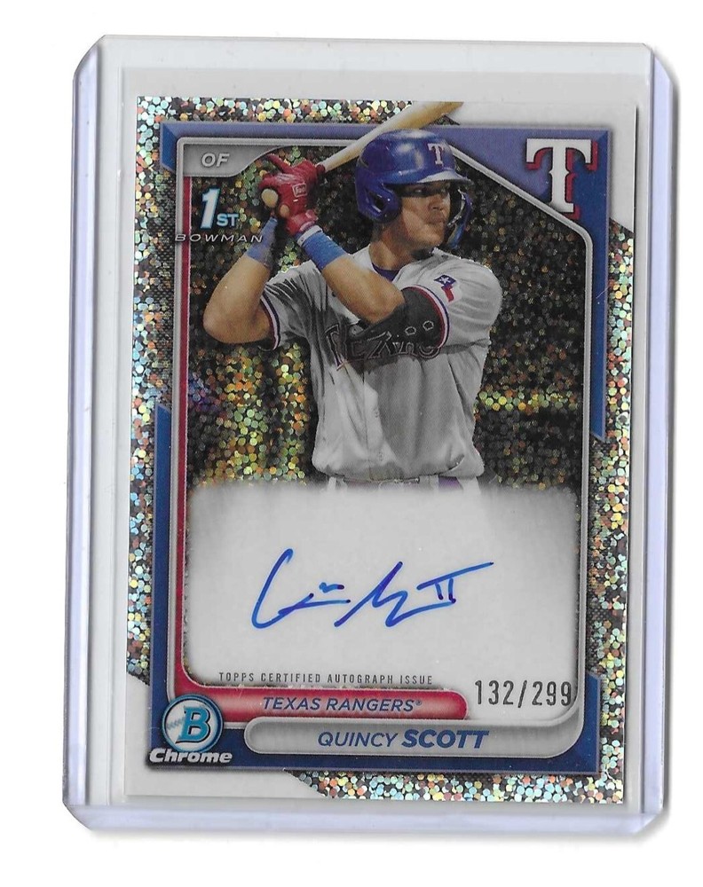2024 Bowman Chrome Quincy Scott Texas Rangers Autograph /100 NM-MT
