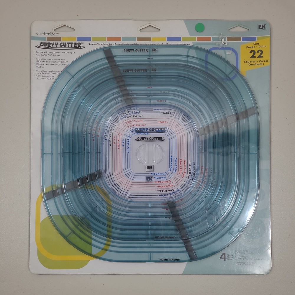 Cutter Bee Curvy Cutter 4 Piece Square Template Crafting Accessory EK Success