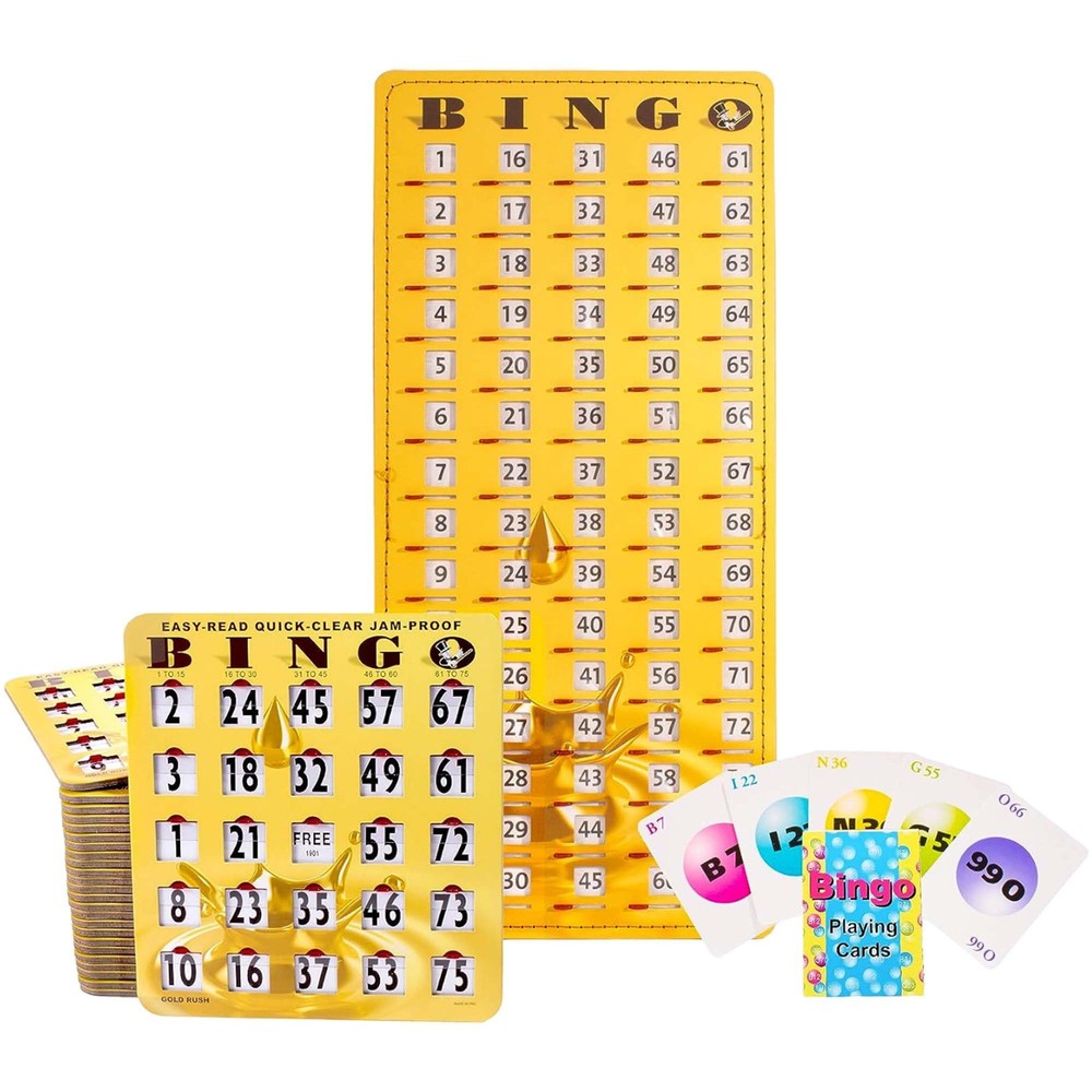 Jam-Proof Sliding Window Bingo Cards 25 Reusable Shutter Cards 75 Call Sheets