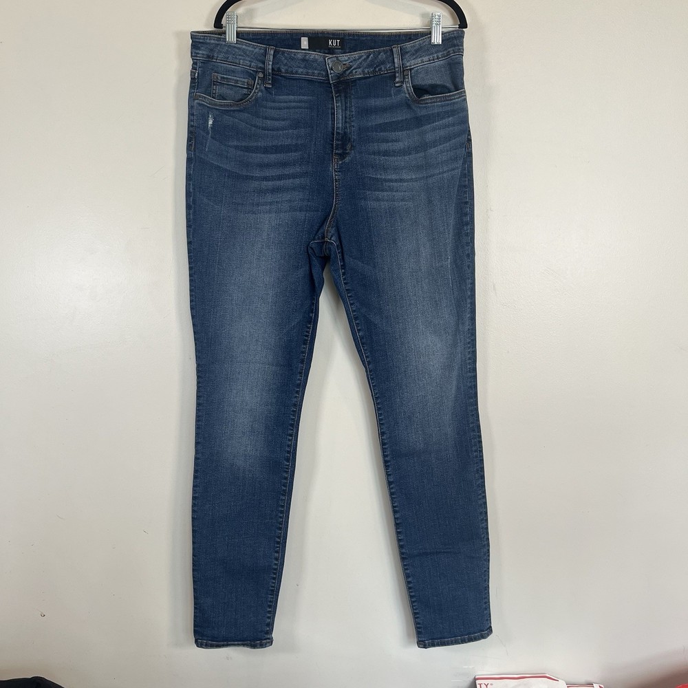 Kut from the Kloth Mia High Rise Skinny Blue Jeans Stretch 38x32 size 18