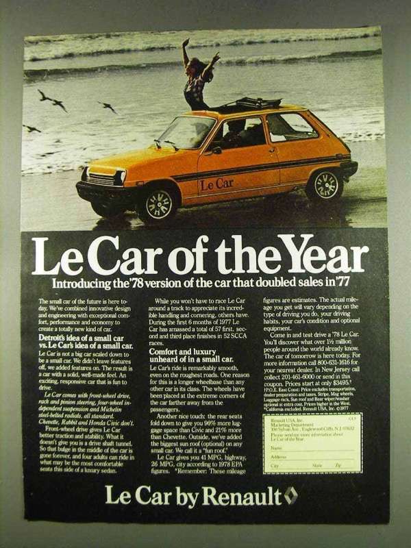 1978 Renault Le Car Vintage Classic Ad