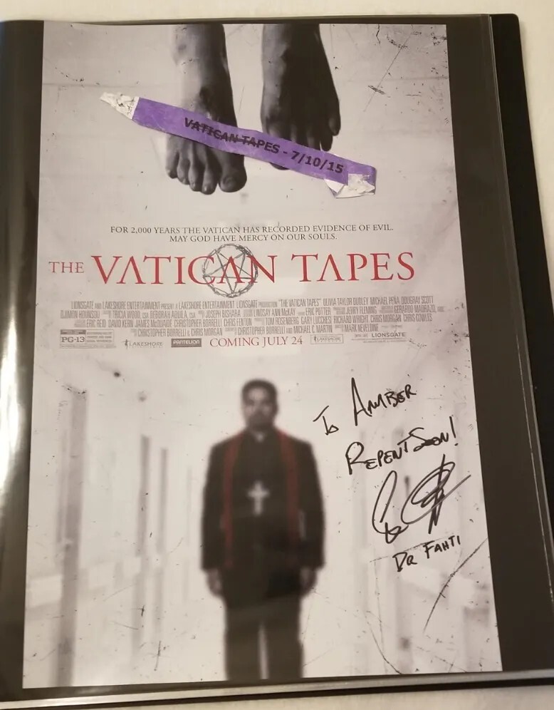 Vatican Tapes Cast SIGNED POSTER SDCC COMIC CON Cas Anvar Lionsgate Wristband
