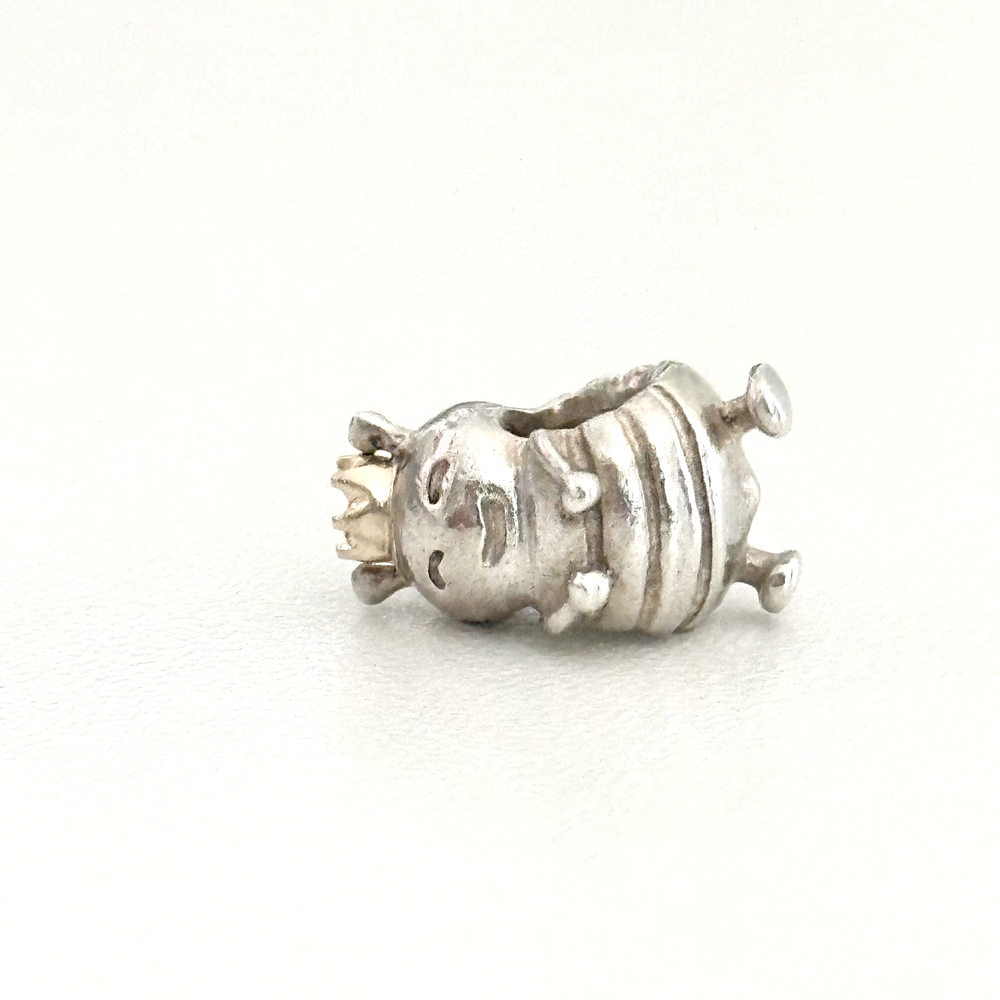 Pandora Retired Queen Bee Charm in 925 Silver & 14K Gold Two Tone
