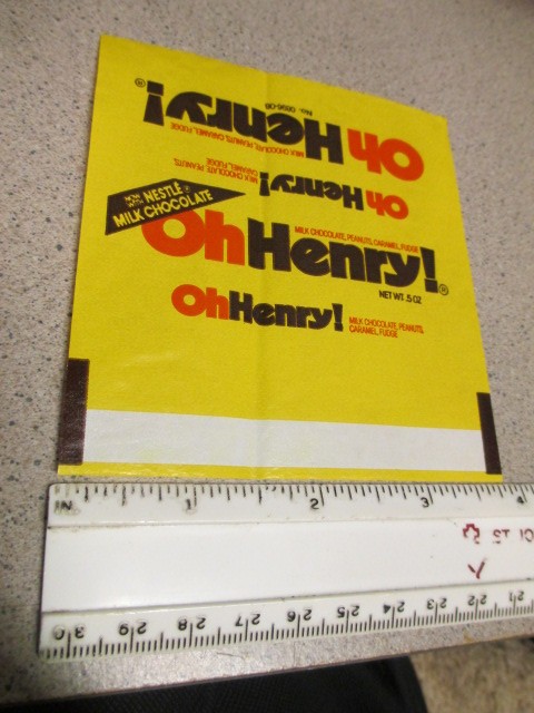 1980s OH HENRY Fun Size Bite Candy Bar Wrapper 0.5oz Williamson
