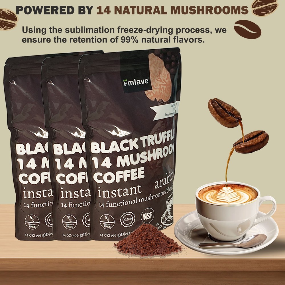 3 Pack Organic Mushroom Coffee 100% Authentic USA FREE SHIPPING 396g per pack US