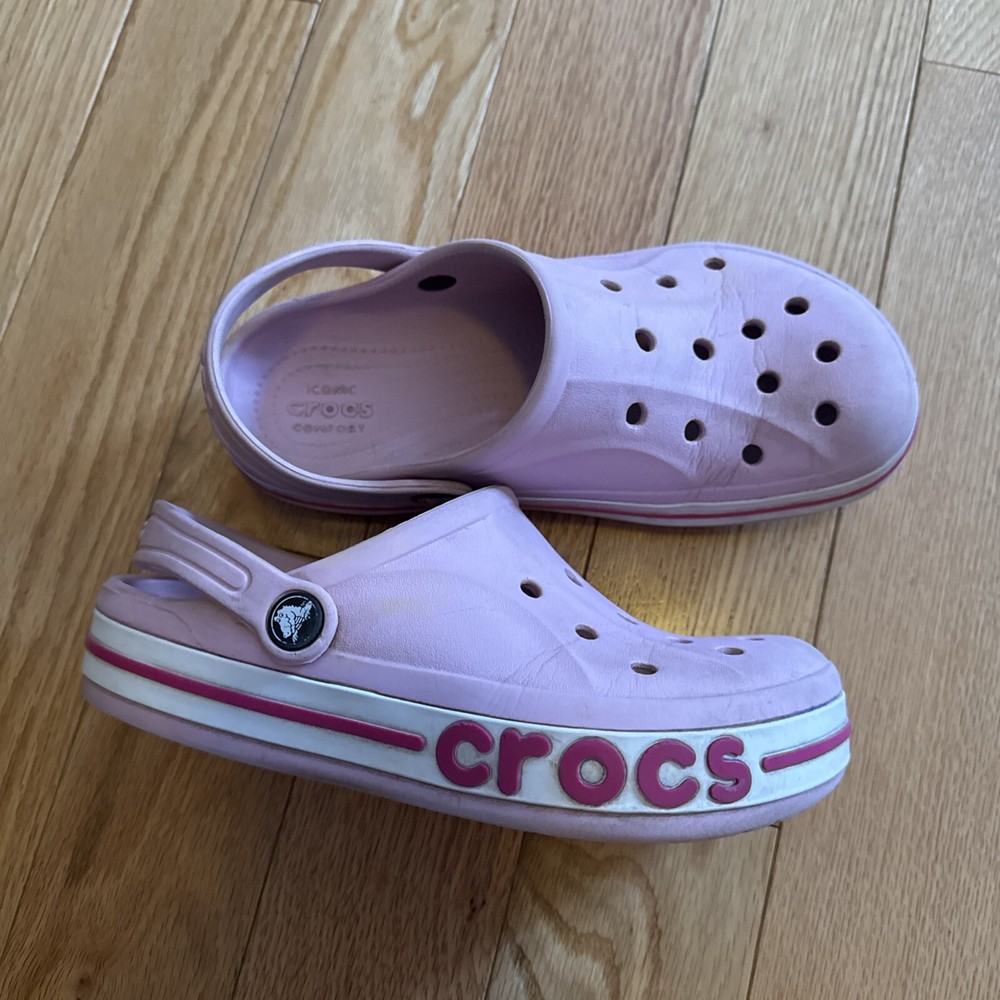 Crocs Classic Pink Slip On Clogs Shoes Girls Youth Size 3