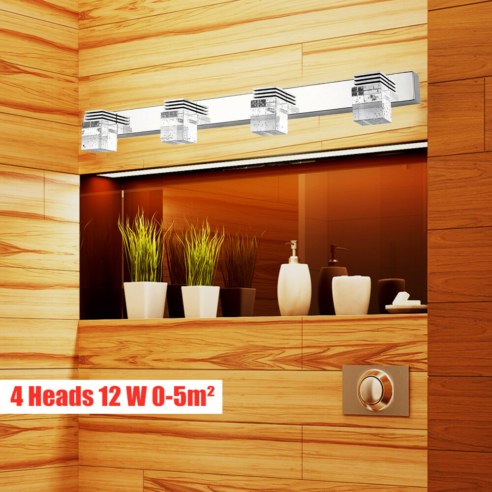Front Wall Lamp Modern 6 Heads Bathroom Vanity LED Crystal Mirror Light Fixture