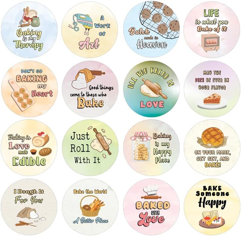 Baked with Loved Stickers (5 Sets X 16 Designs)