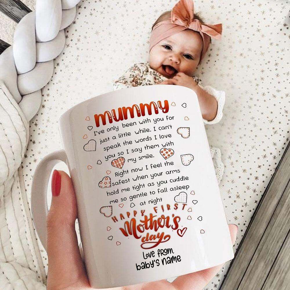 Personalized Mummy Feel The Safest First Mother's Day Mug Love From Baby's Name