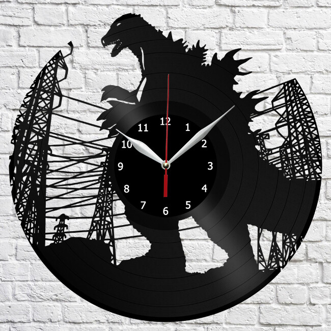 Godzilla Fan Art Vinyl Record Wall Clock 12 Inch 30cm Home Decor 3919