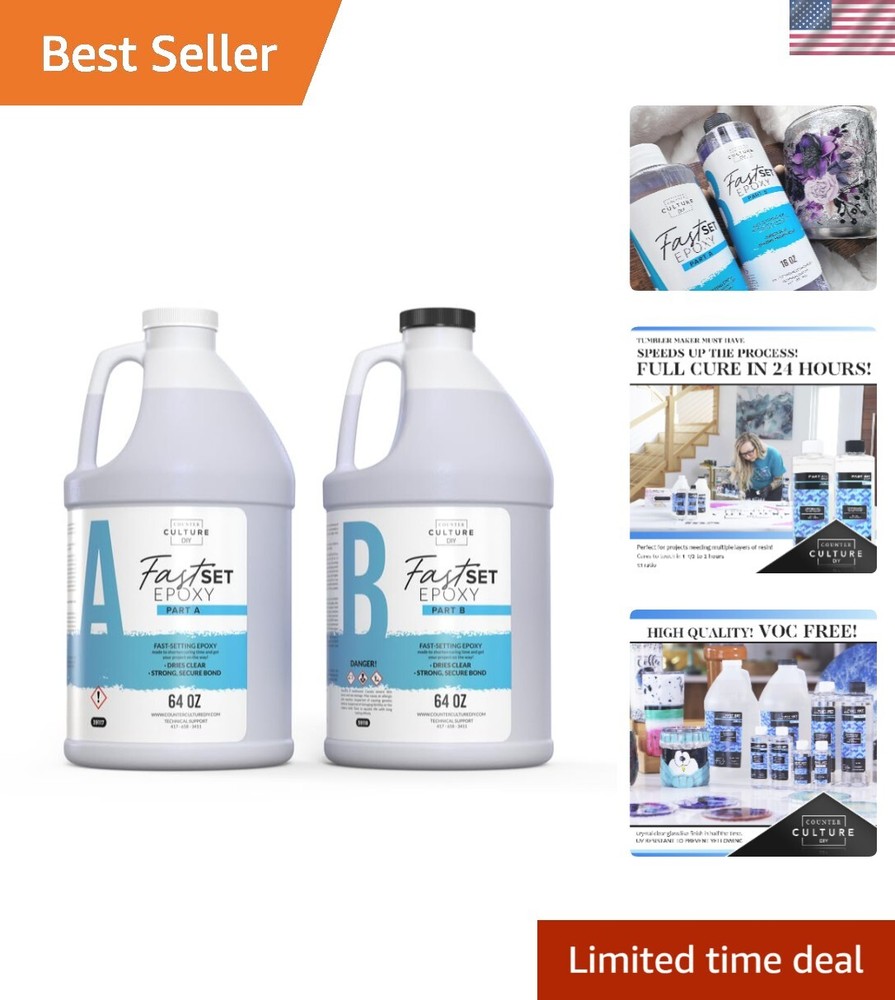 Fast Set Epoxy Resin, 1 Gallon Kit, Quick Art Supplies for Coating, Casting, ...
