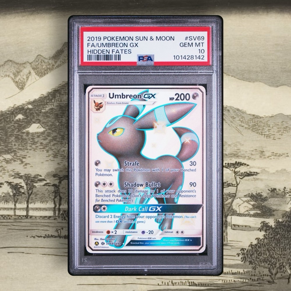 2019 POKEMON SUN & MOON UMBREON GX HIDDEN FATES #SV69/SV94 PSA 10