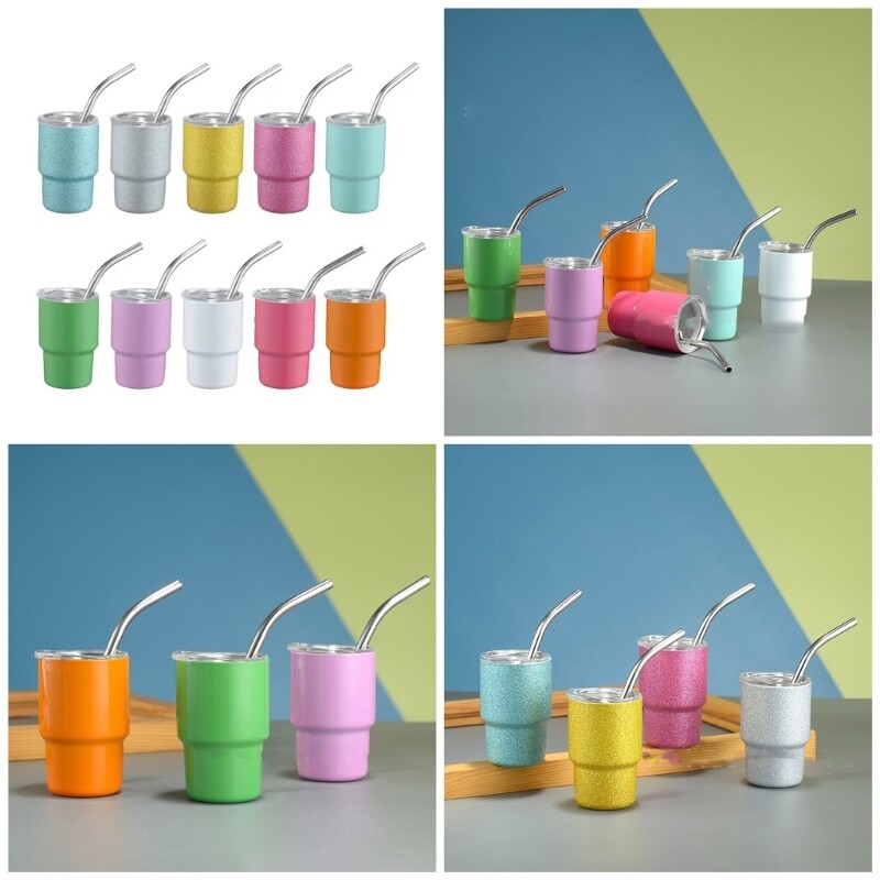 6/10pcs Tumbler Stainless Steel Travel Mug Portable Car Cup With Lid And Straw