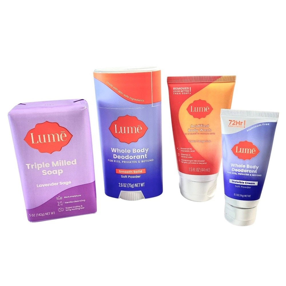 LUME Kit - Unisex Deodorant, Soap, Invisible Cream and Acidified Body Wash