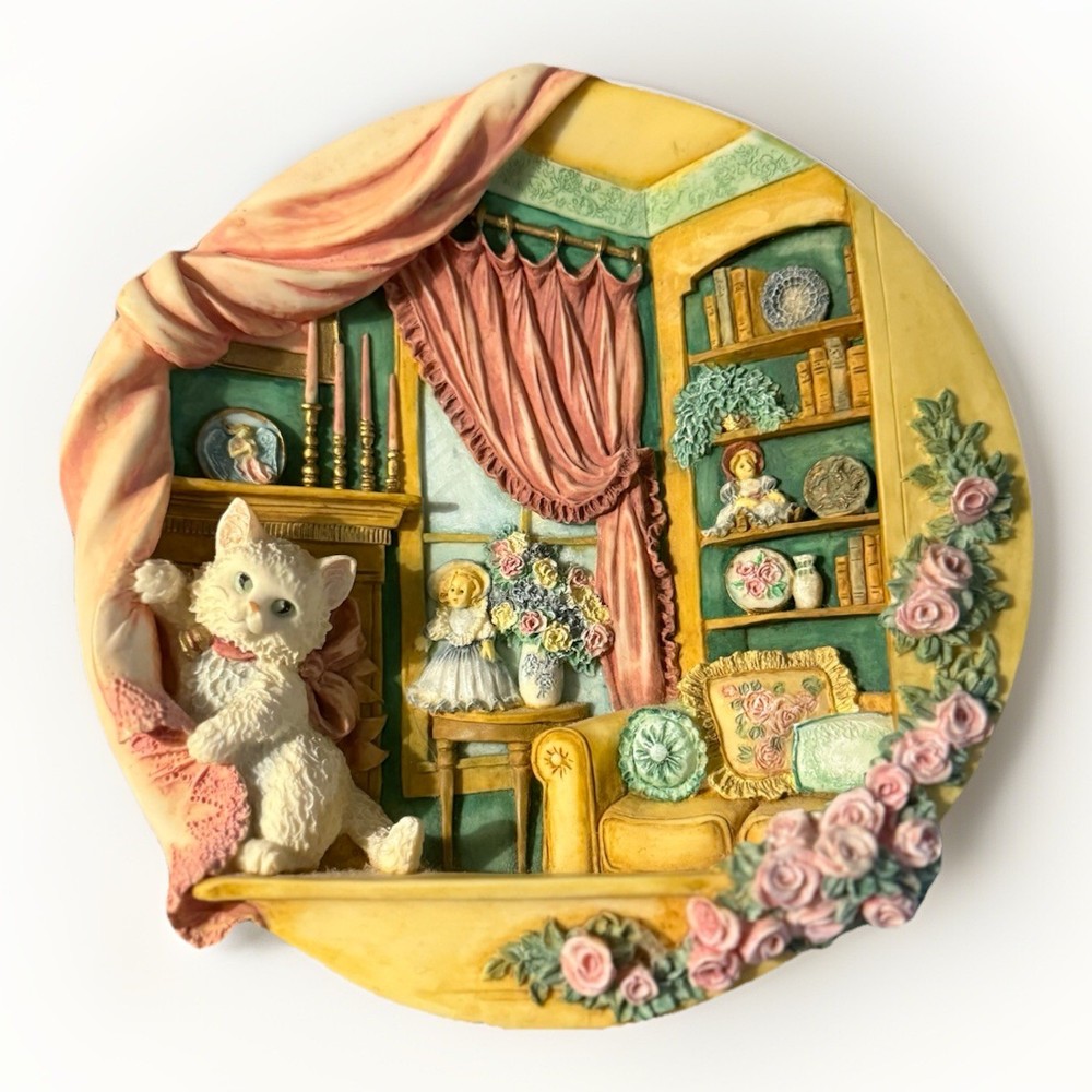 Rare Decorative Cat Wall Art Bradford Exchanged Kitty Corner Perfect for Your Home