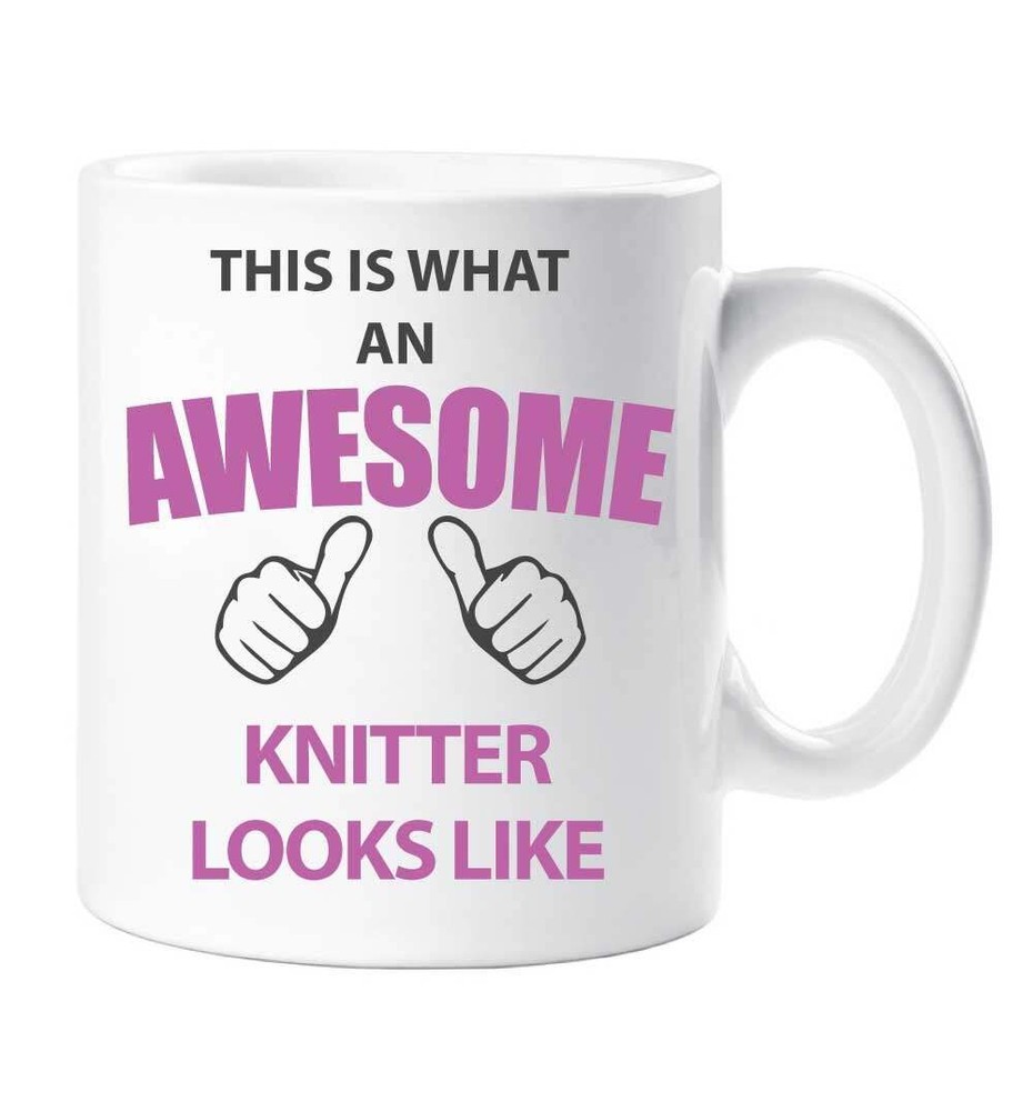 Awesome Knitter Ceramic Mug – Perfect Gift for Knitting Enthusiasts