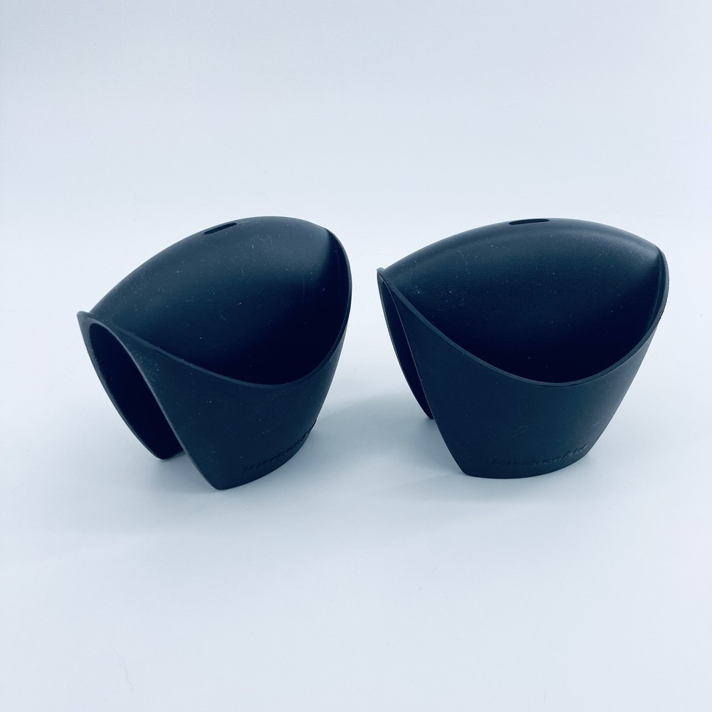 Heat Resistant KitchenAid Silicone Oven Mitt Pot Holders Black