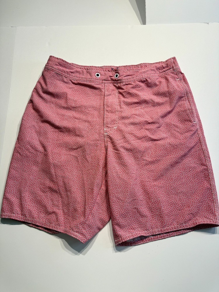 Johnnie-O Swimming Trunks Shorts Men's Sz M Pink Bubble Pattern Beach Pool