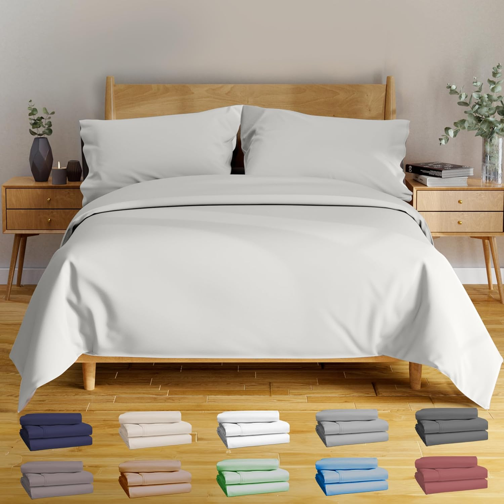 Luxury Queen Bamboo Viscose Sheet Set 100% Soft Breathable