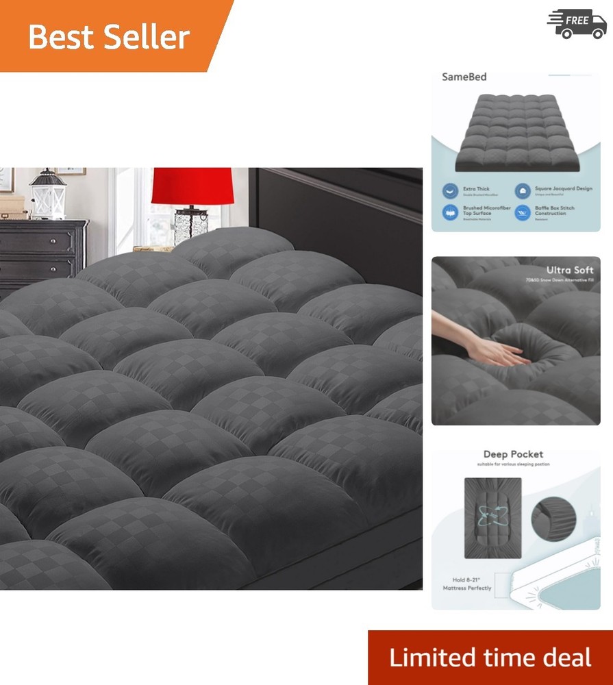 Luxury King Size Mattress Topper - Extra Thick Cooling Pad for Back Pain Relief