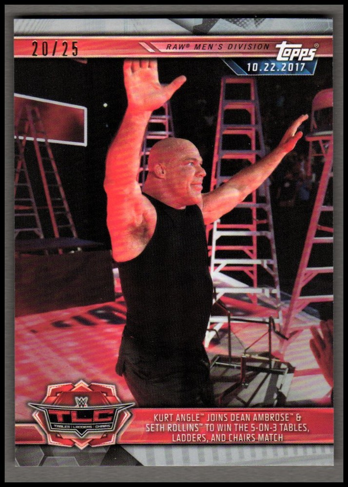 2019 WWE Road to WrestleMania Silver #7 Kurt Angle Joins Ambrose and Rollins /25