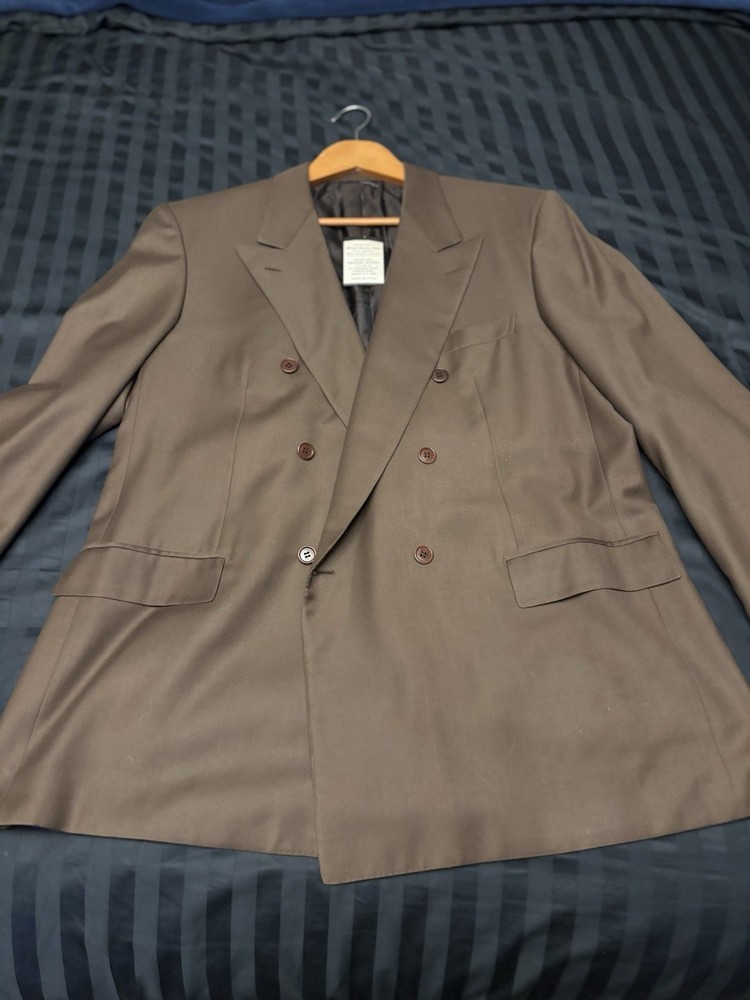 New With Tag authentic Brioni Roma Men's Brown Wool Three -Button Blazer Size 54
