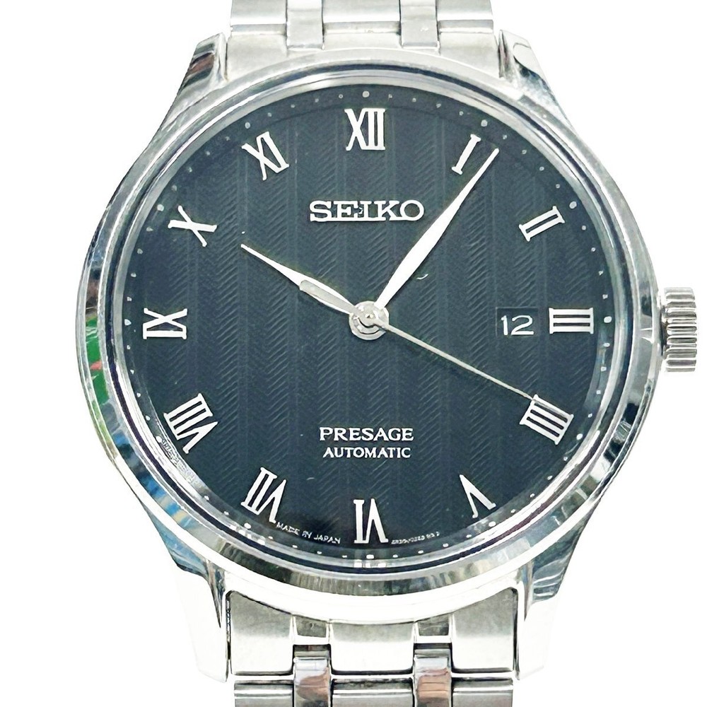 SEIKO PRESAGE 42mm Automatic Black Dial Sapphire Day Date Watch 4R35-02S0