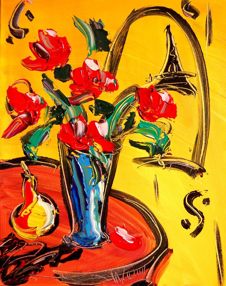 FRENCH ROSES   impasto wall decor   painting  CONTEMPORARY   VYUH9T7