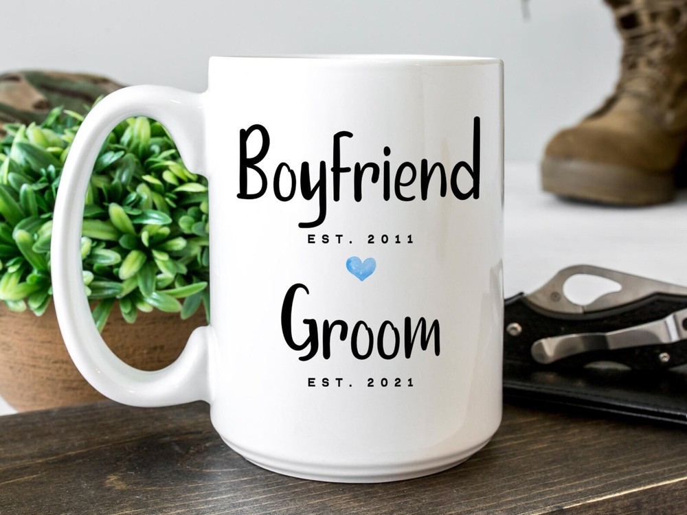Groom Est 2021 Coffee Mug Engagement Announcement Coffee Mug Custom Gift To