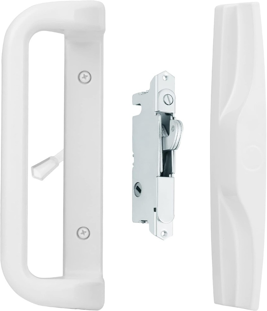Replacement Patio Door HandleSet w/Mortise Lock White 3-15/16